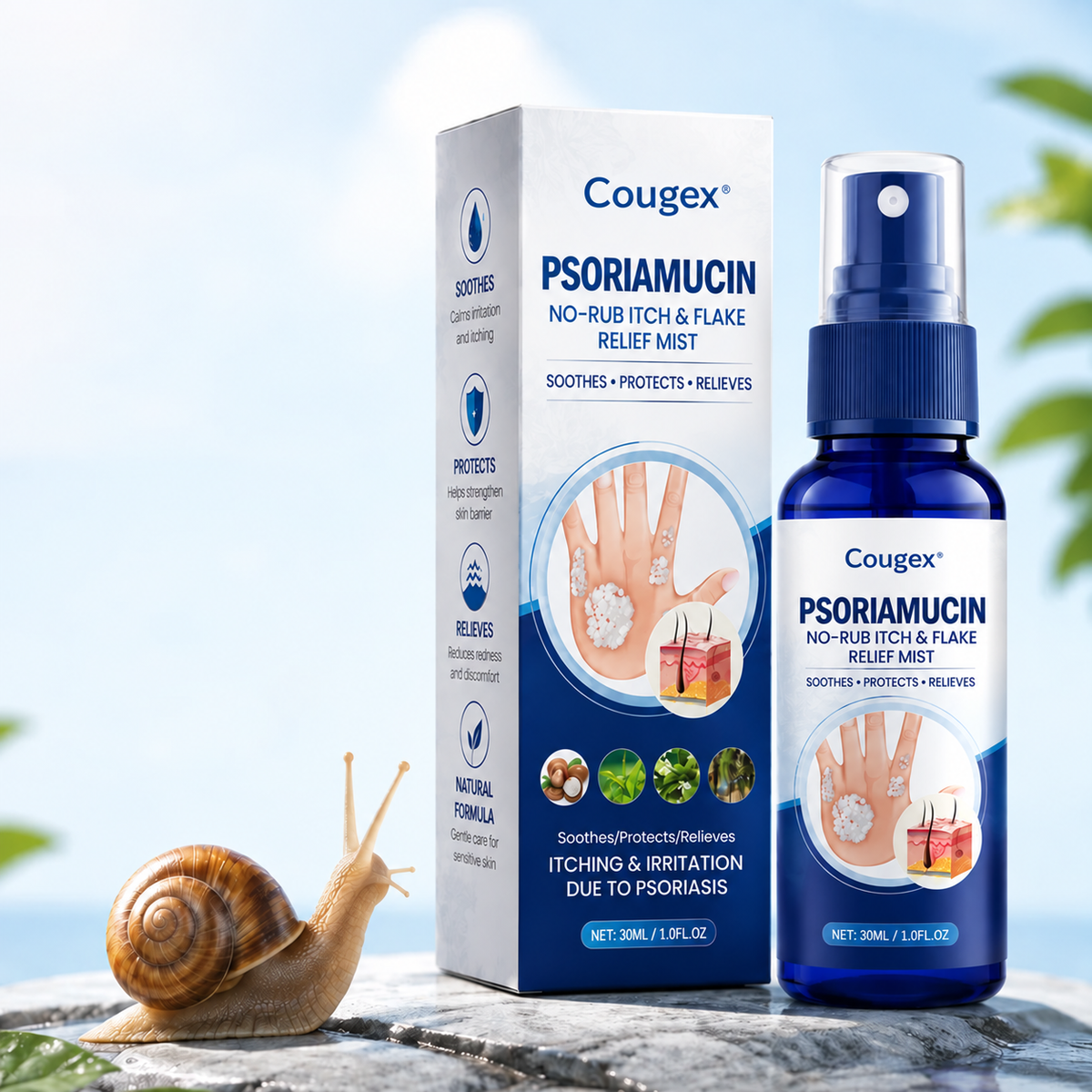 PsoriaMucin No-Rub Itch & Flake Relief Mist
